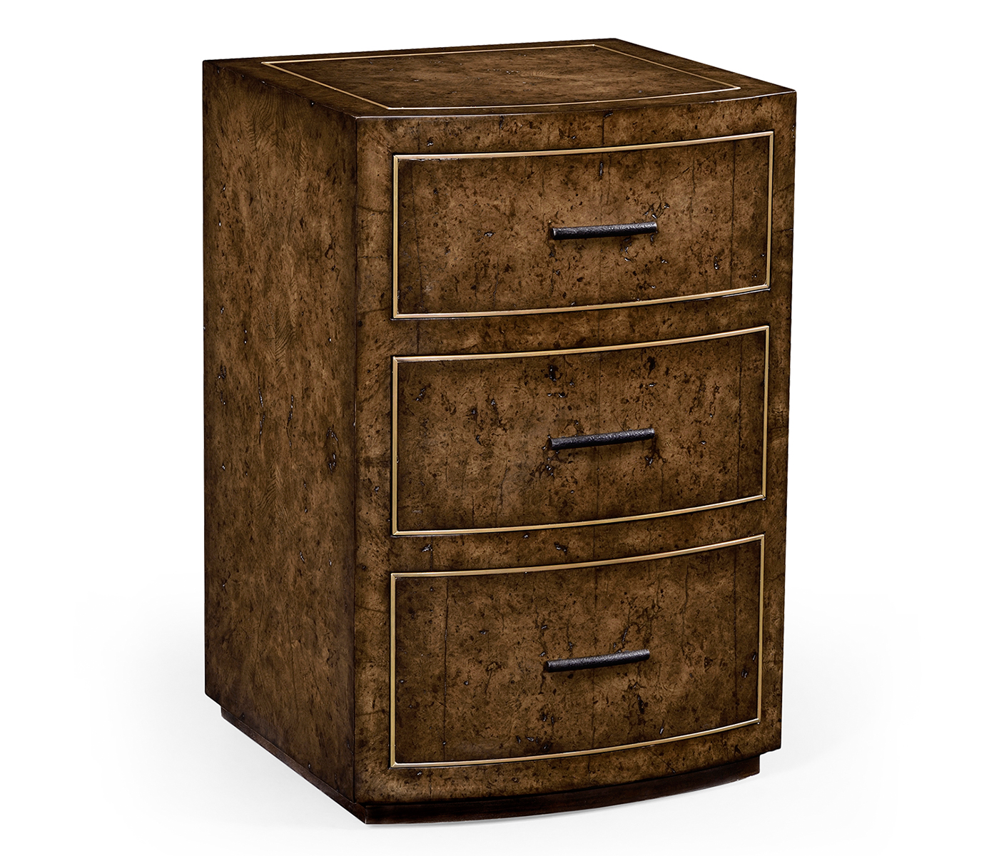 Burl oak chest three drawers