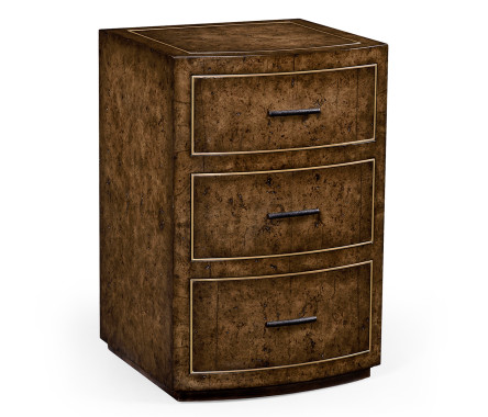 Burl oak chest three drawers