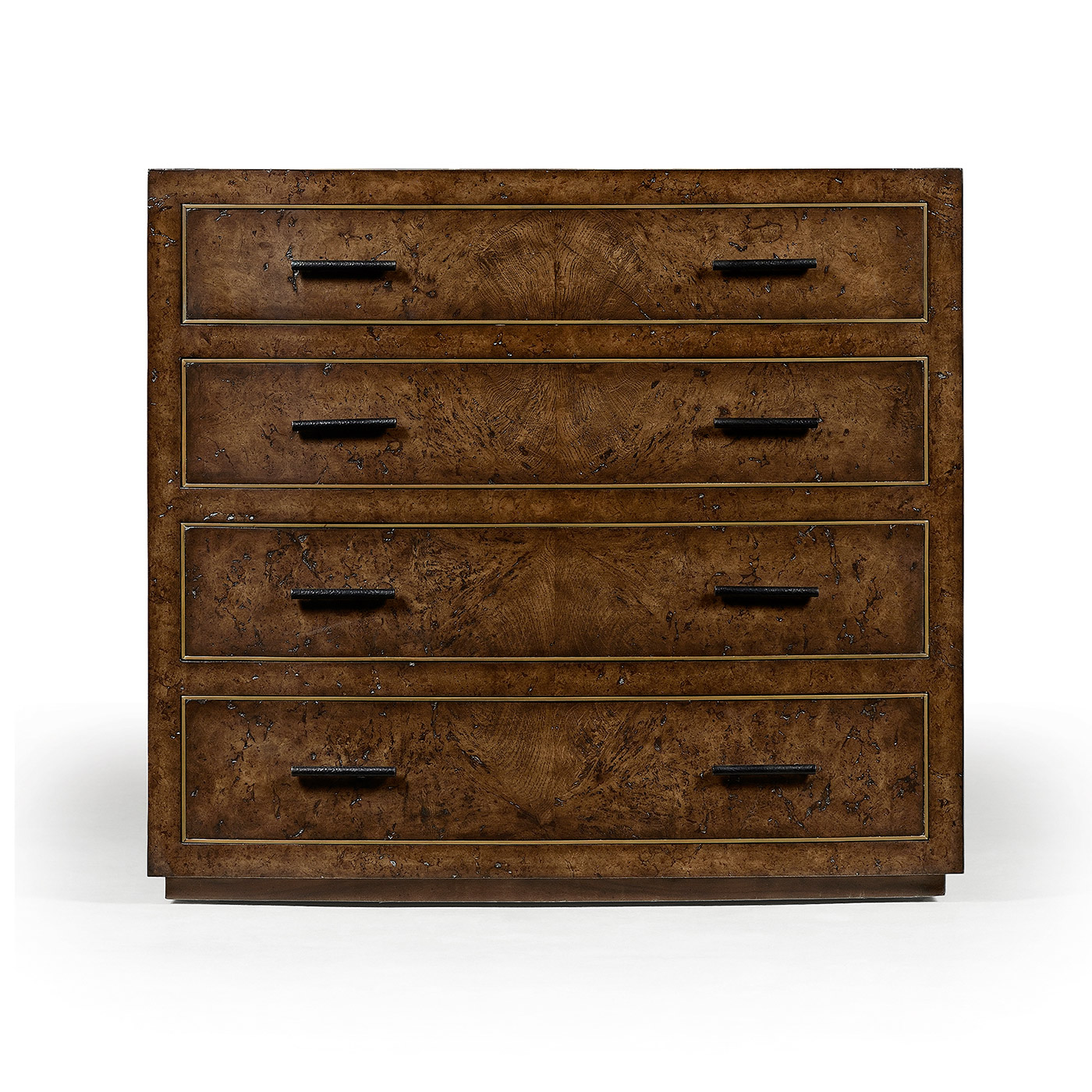 Burl oak chest four drawers