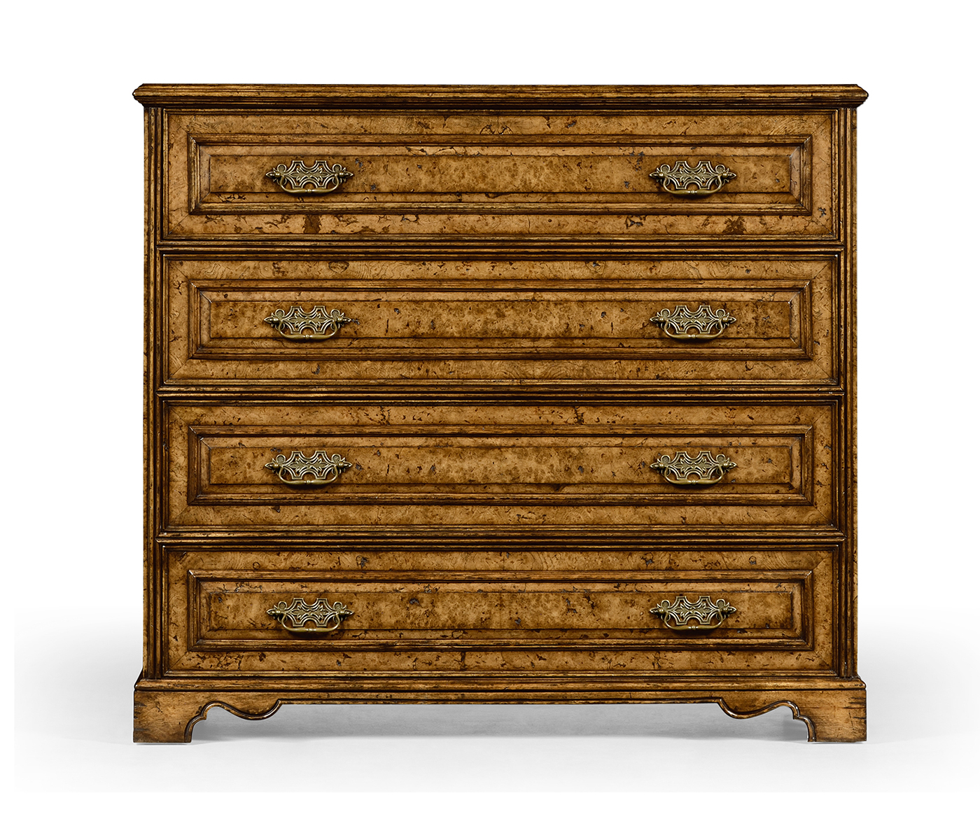 Burl veneered gentleman's writing chest
