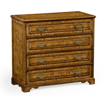 Burl veneered gentleman's writing chest