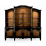 French country style black finish triple cabinet