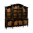 French country style black finish triple cabinet
