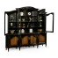 French country style black finish triple cabinet