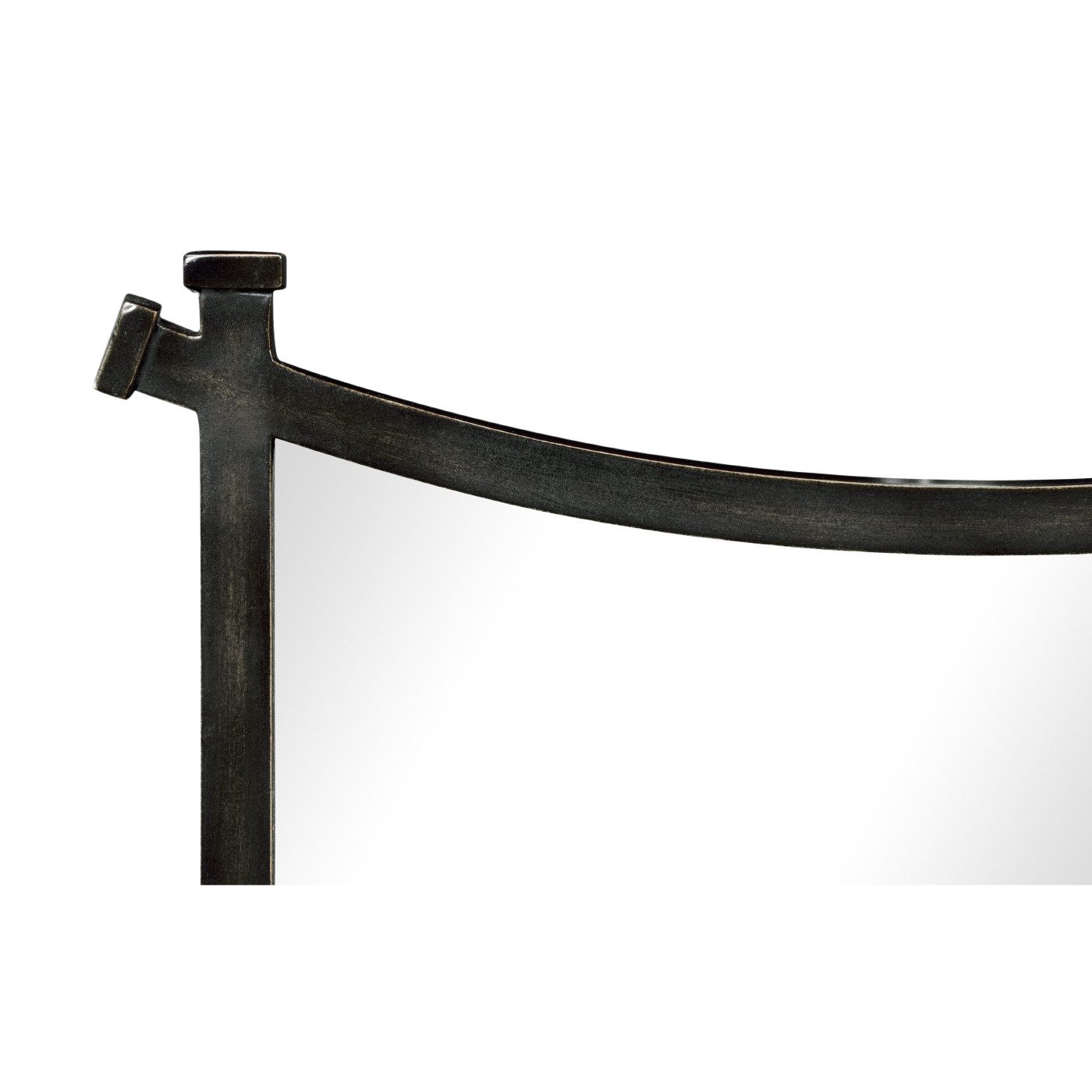 Bronze iron mirror with curved top