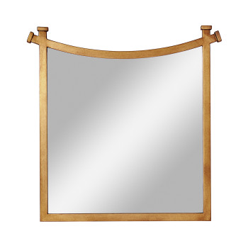 Gilded iron mirror with curved top