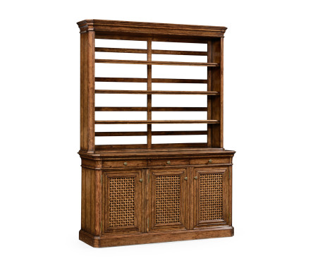 Dresser on base with lattice doors