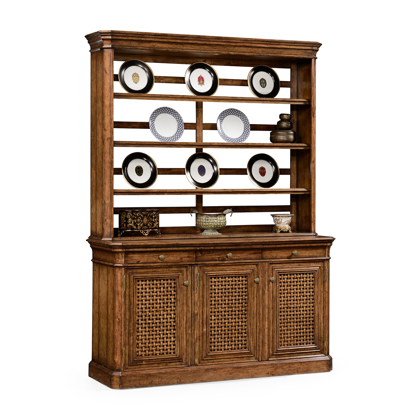 Dresser on base with lattice doors