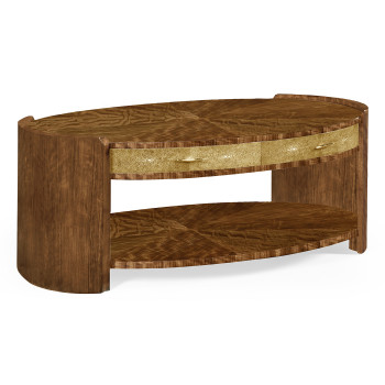 Ivory shagreen oval coffee table