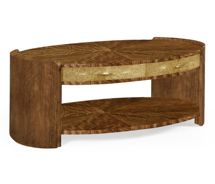 Ivory shagreen oval coffee table