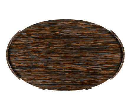 Anthracite faux shagreen & macassar ebony oval coffee table