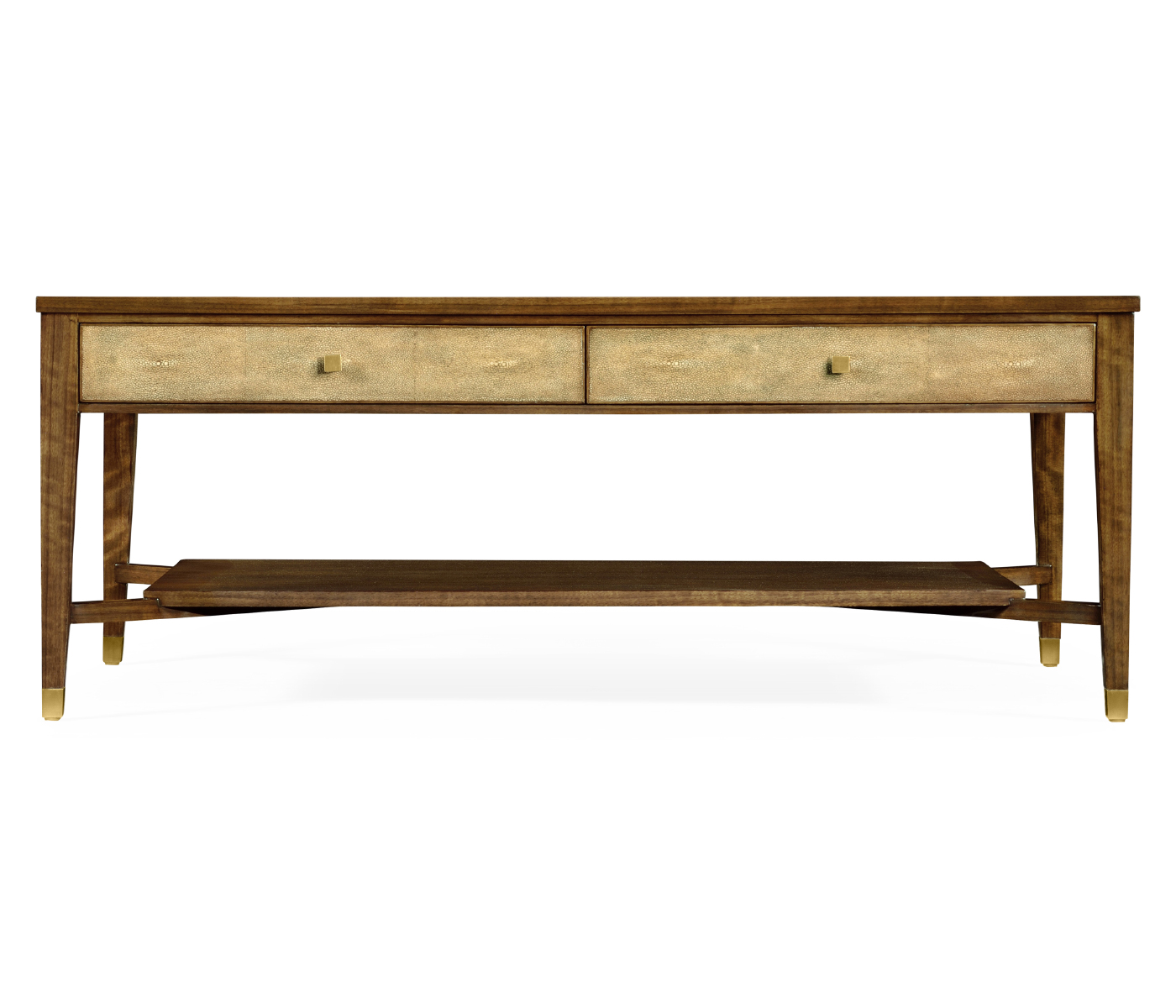 Ivory Shagreen Coffee Table with Drawers