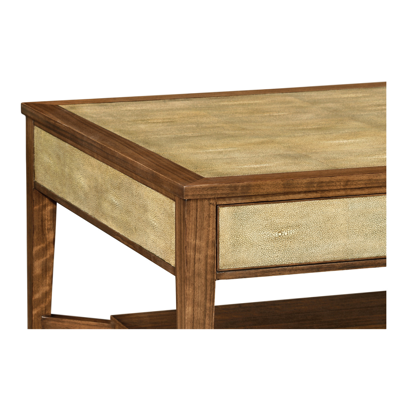 Ivory Shagreen Coffee Table with Drawers