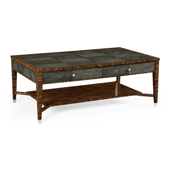 Faux Macassar Ebony & Anthracite Shagreen Coffee Table