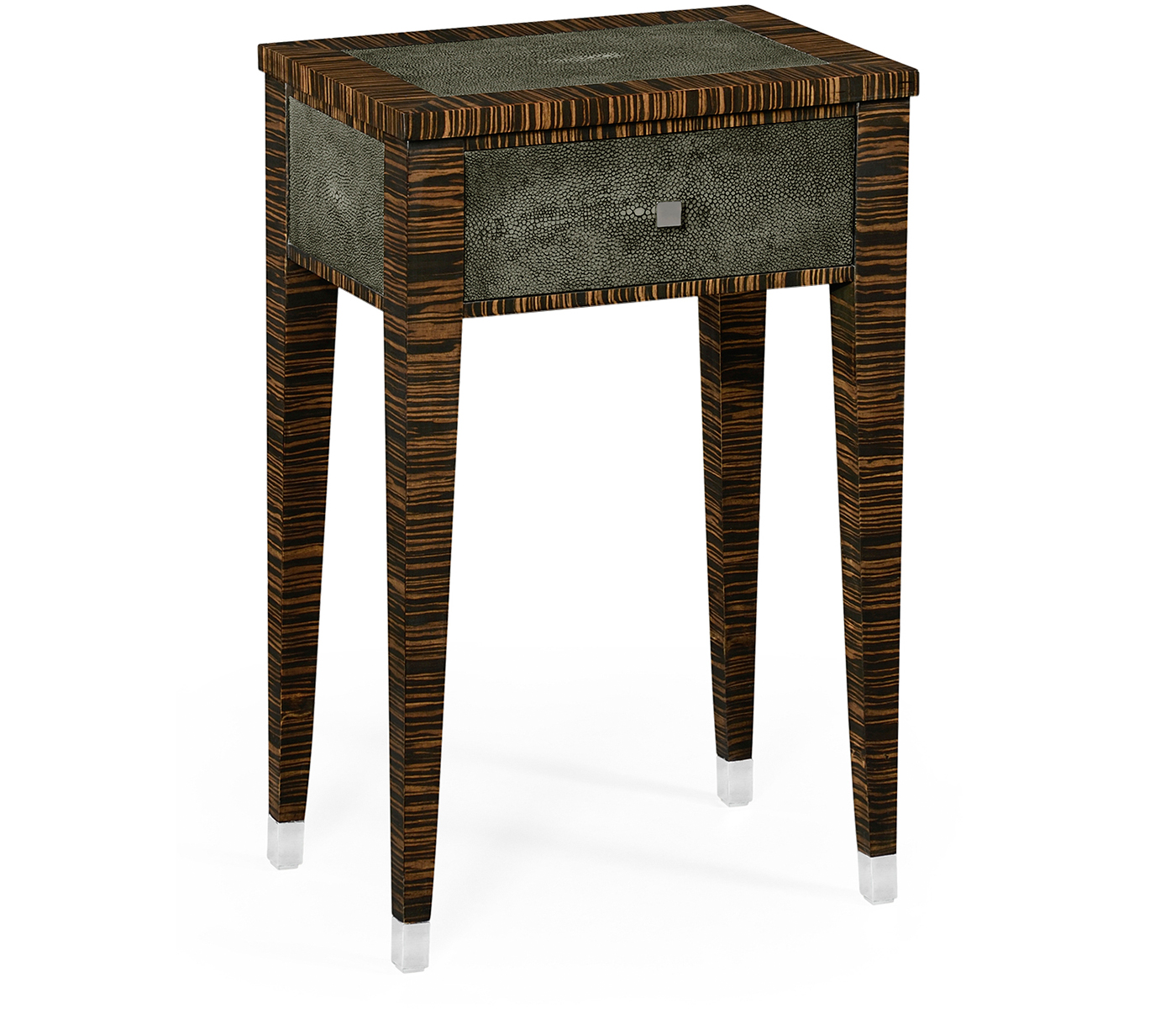 Anthracite Faux Shagreen and Macassar Ebony Lamp Table