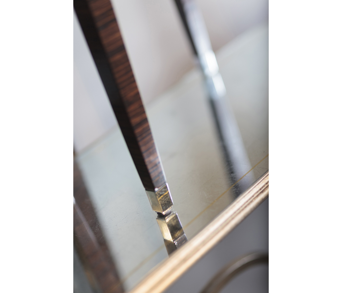 Anthracite Faux Shagreen and Macassar Ebony Lamp Table