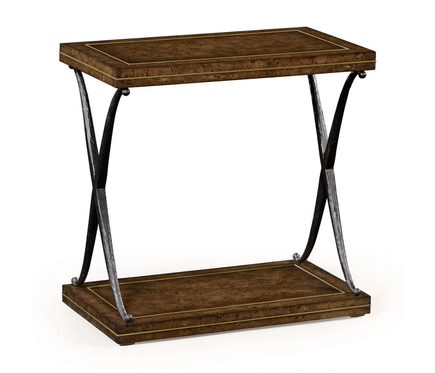 Hammered iron two tier table