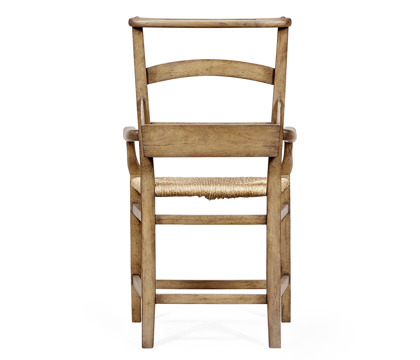 Rustic Light Driftwood Church Dining Arm Chair