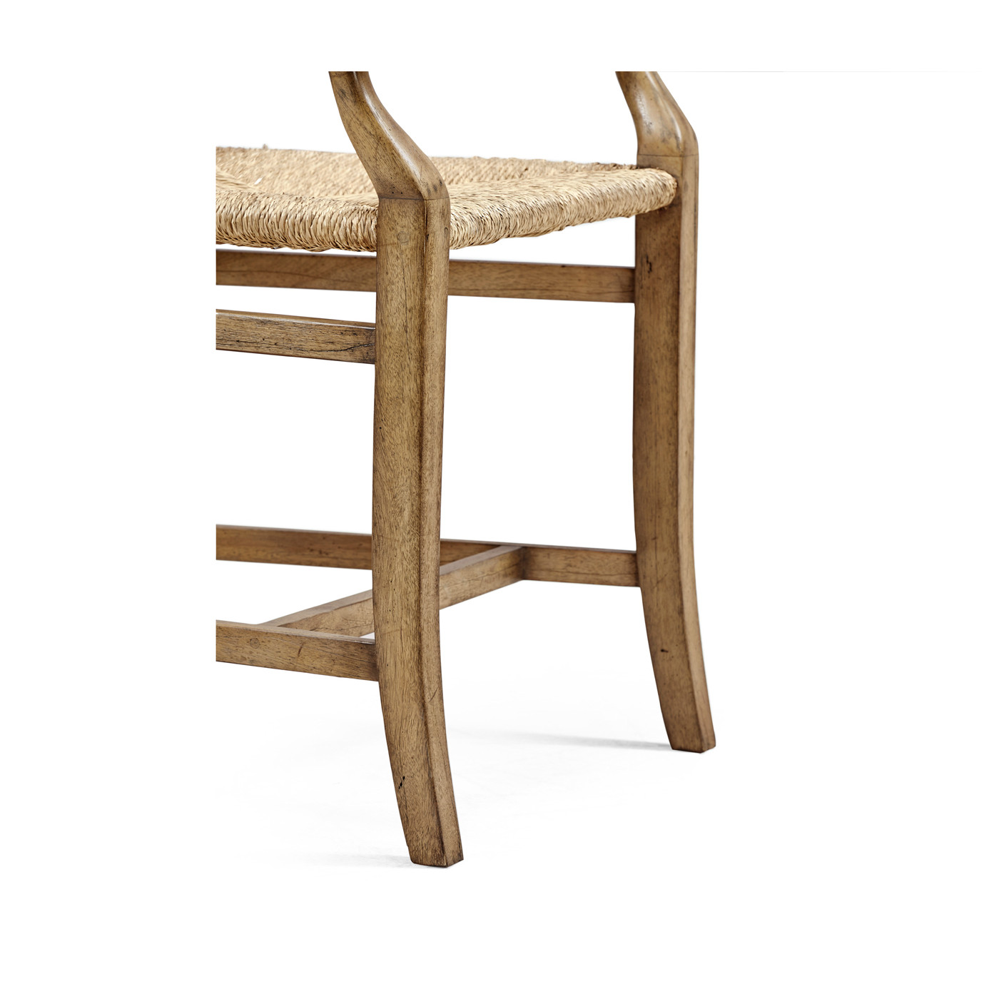 Rustic Light Driftwood Church Dining Arm Chair