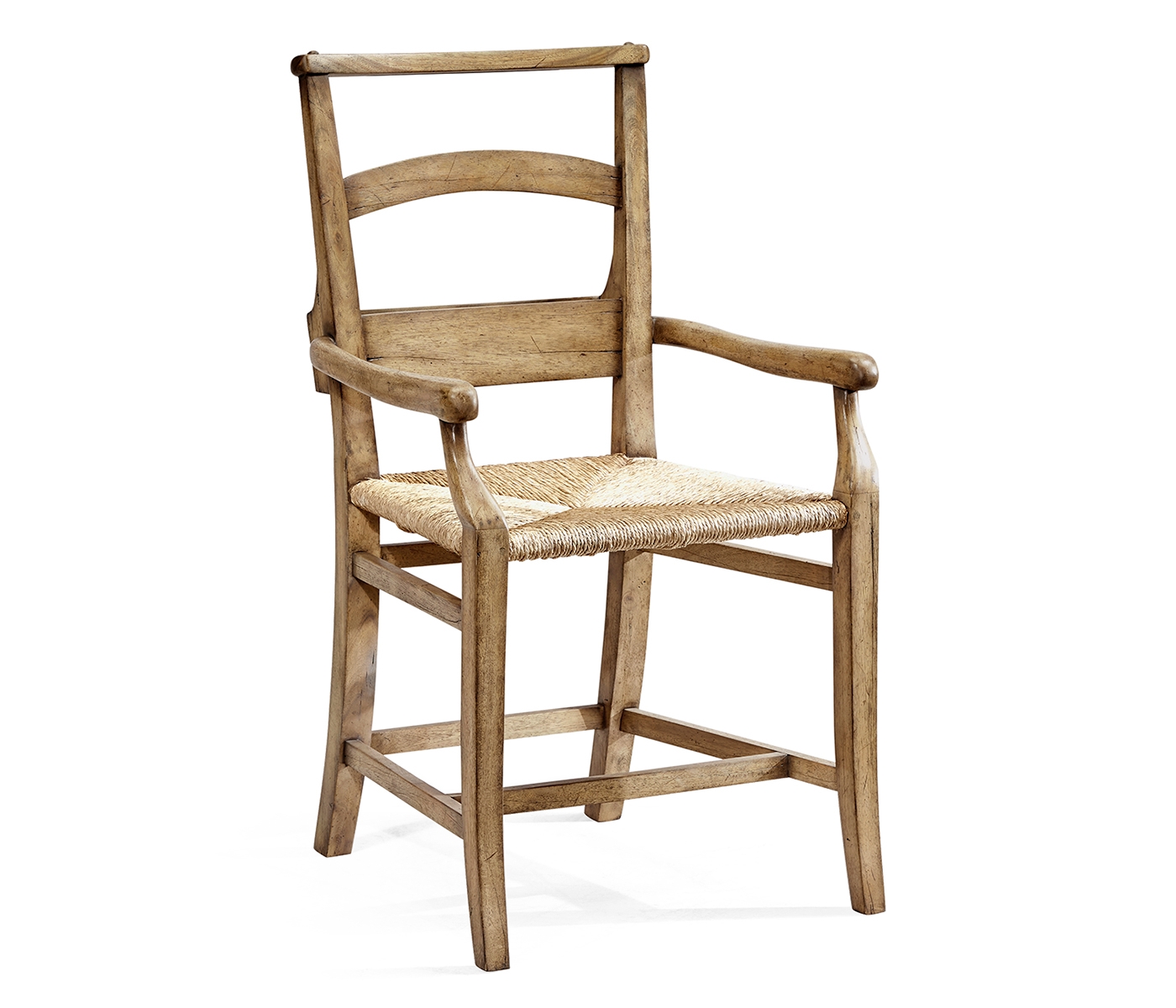 Rustic Light Driftwood Church Dining Arm Chair