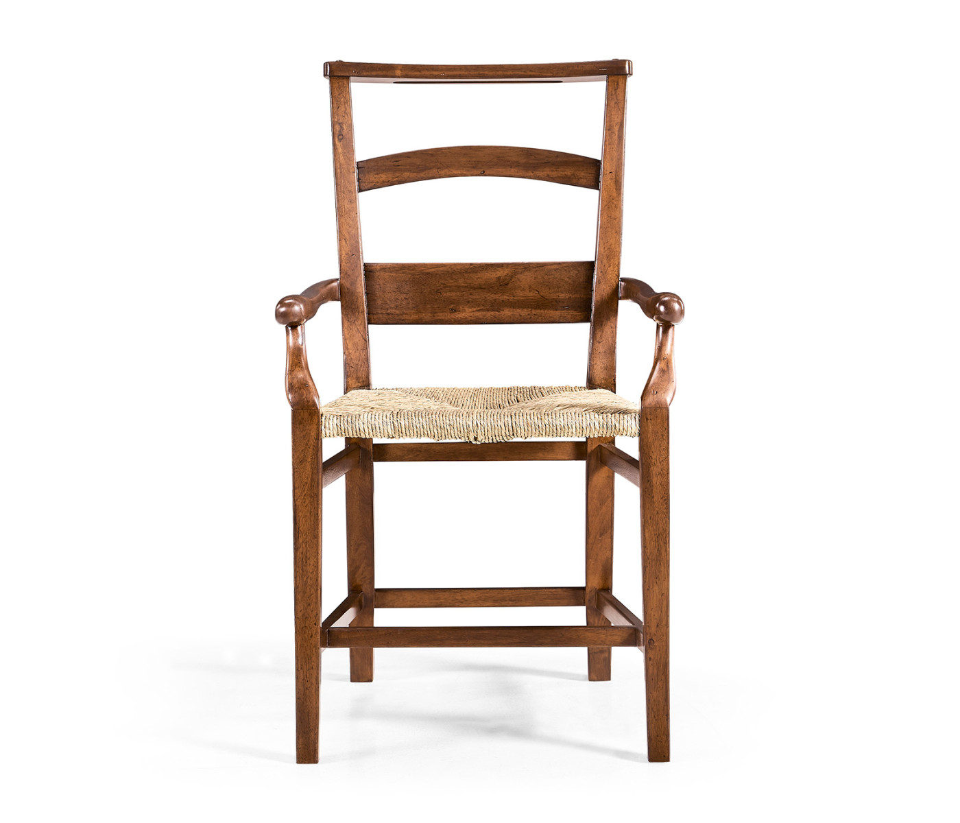 Rustic Walnut Church Dining Arm Chair