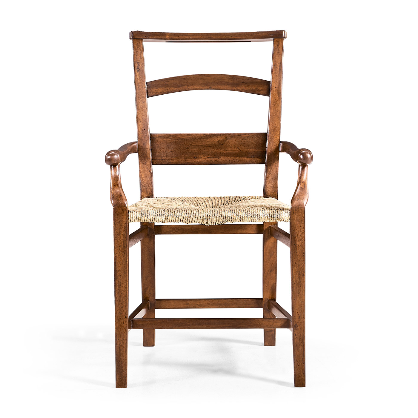 Rustic Walnut Church Dining Arm Chair