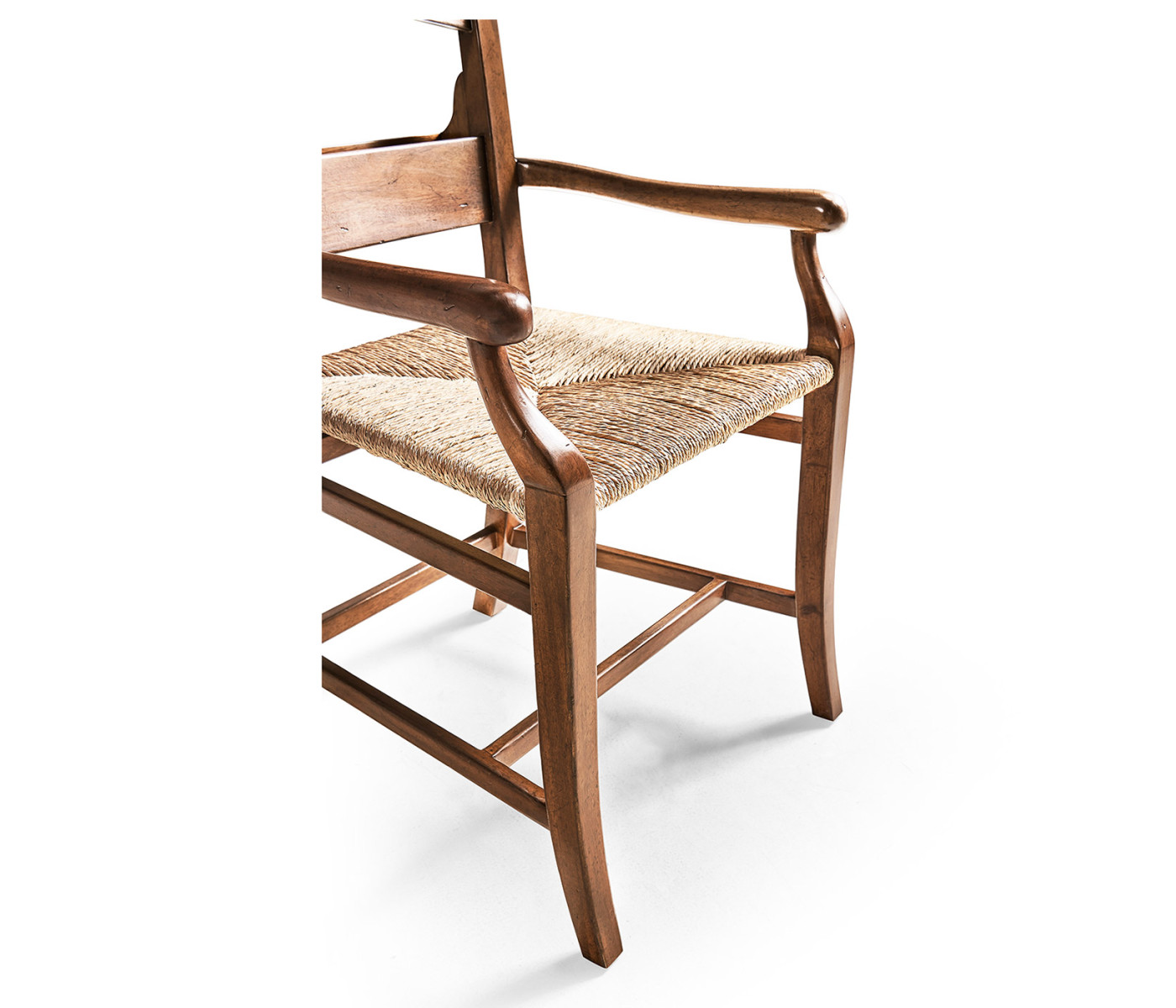 Rustic Walnut Church Dining Arm Chair