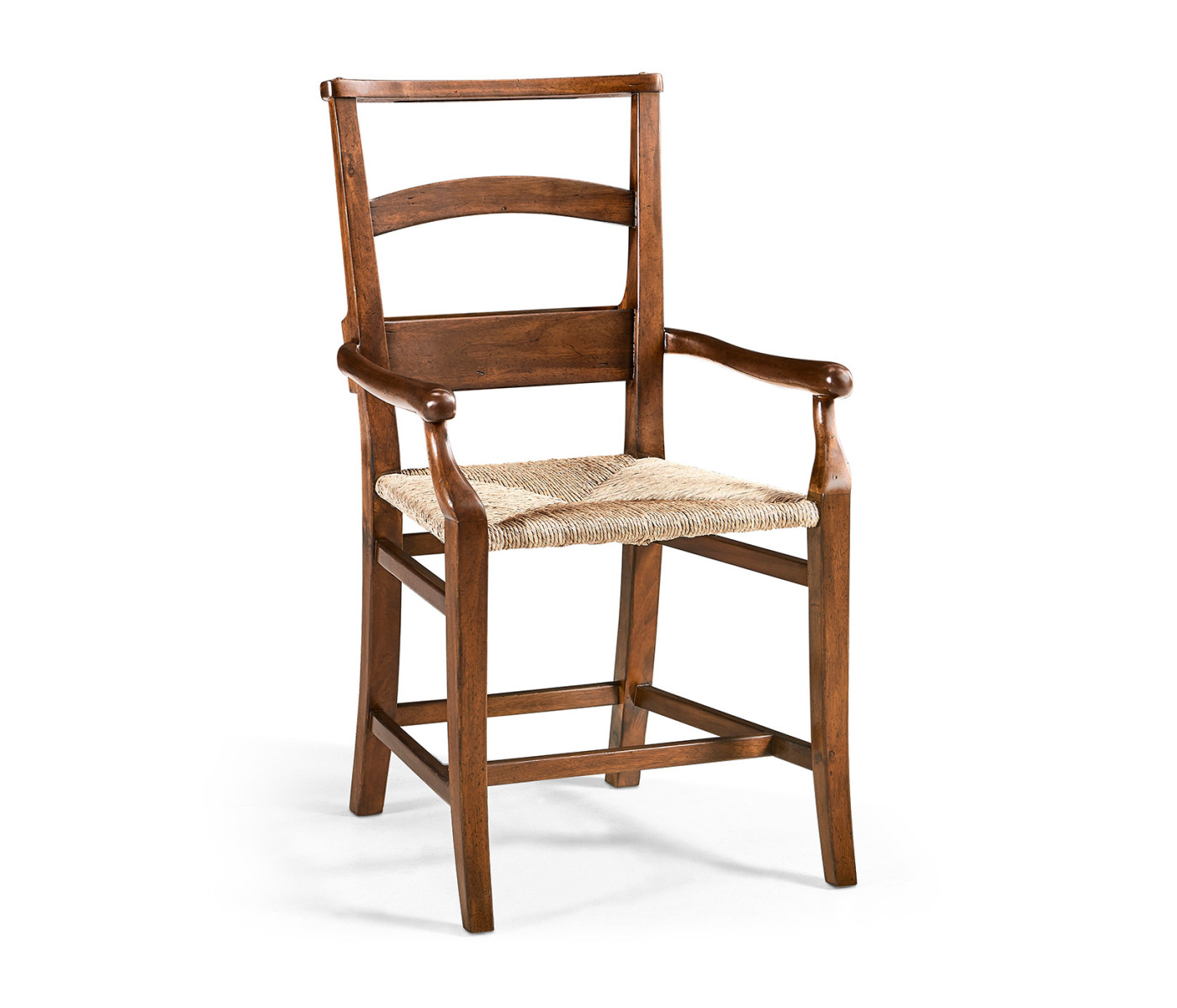 Rustic Walnut Church Dining Arm Chair