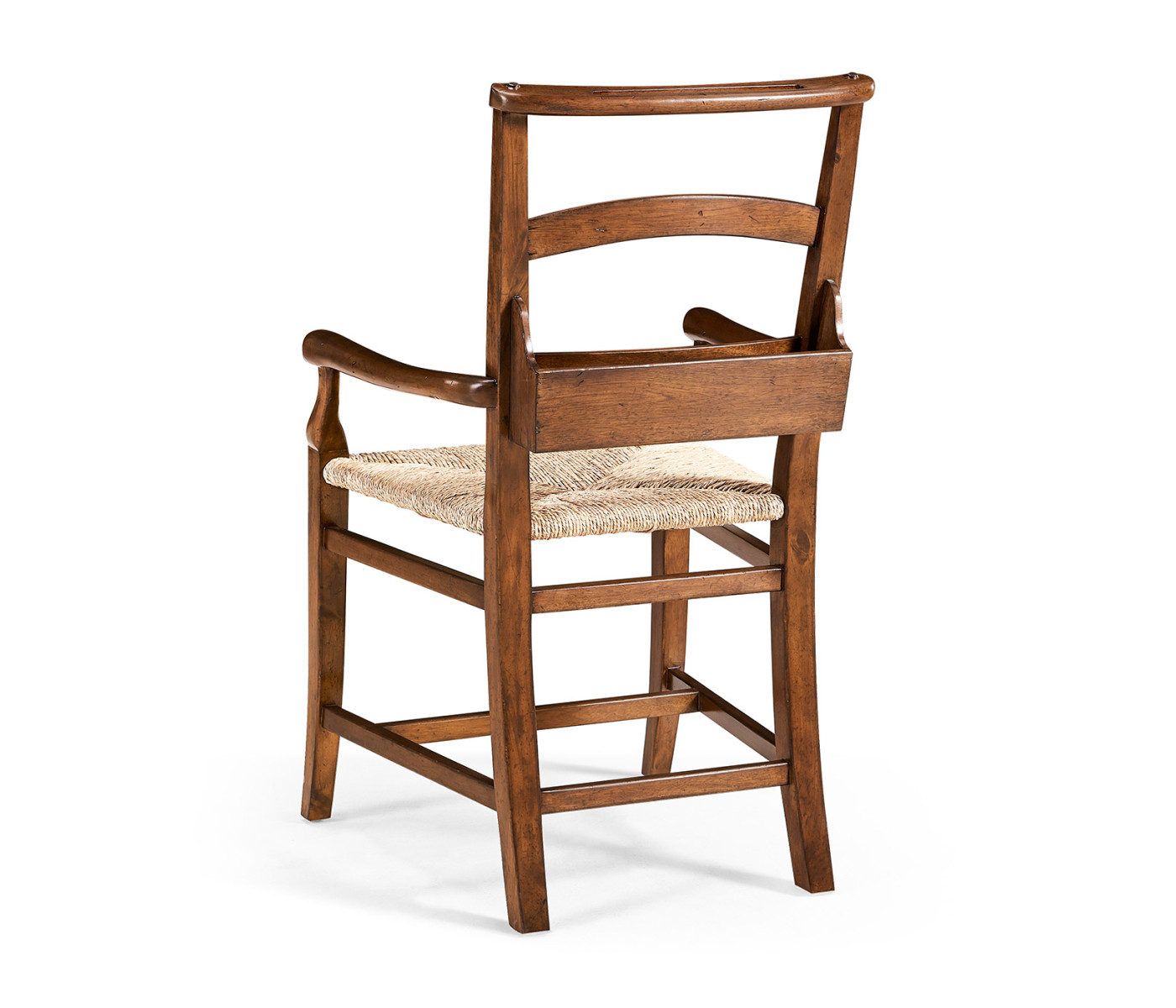 Rustic Walnut Church Dining Arm Chair