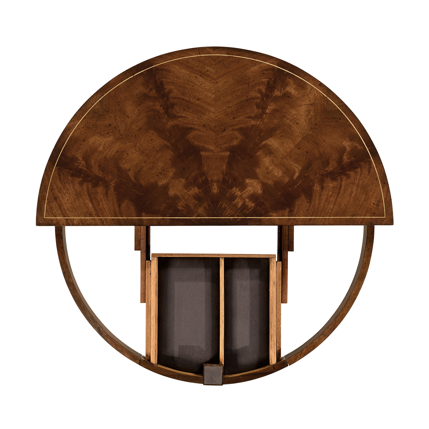 Mahogany Flip-Top Demilune Breakfast Table 36