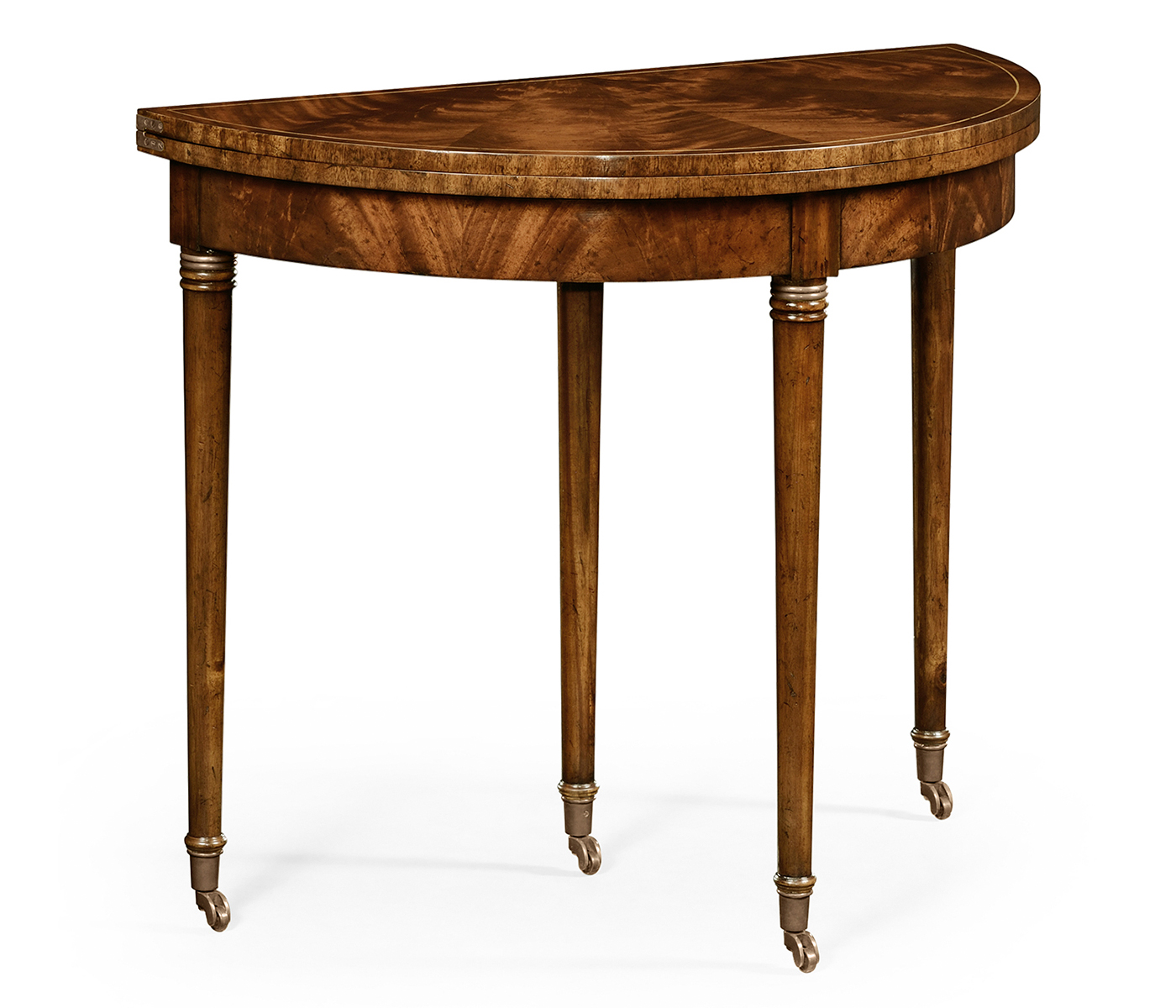 Mahogany Flip-Top Demilune Breakfast Table