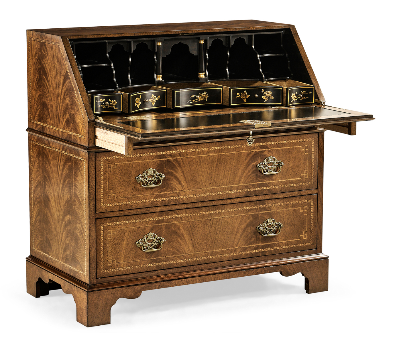 Queen Anne Fall Front Walnut Bureau