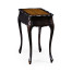French style black finish end table parquet top