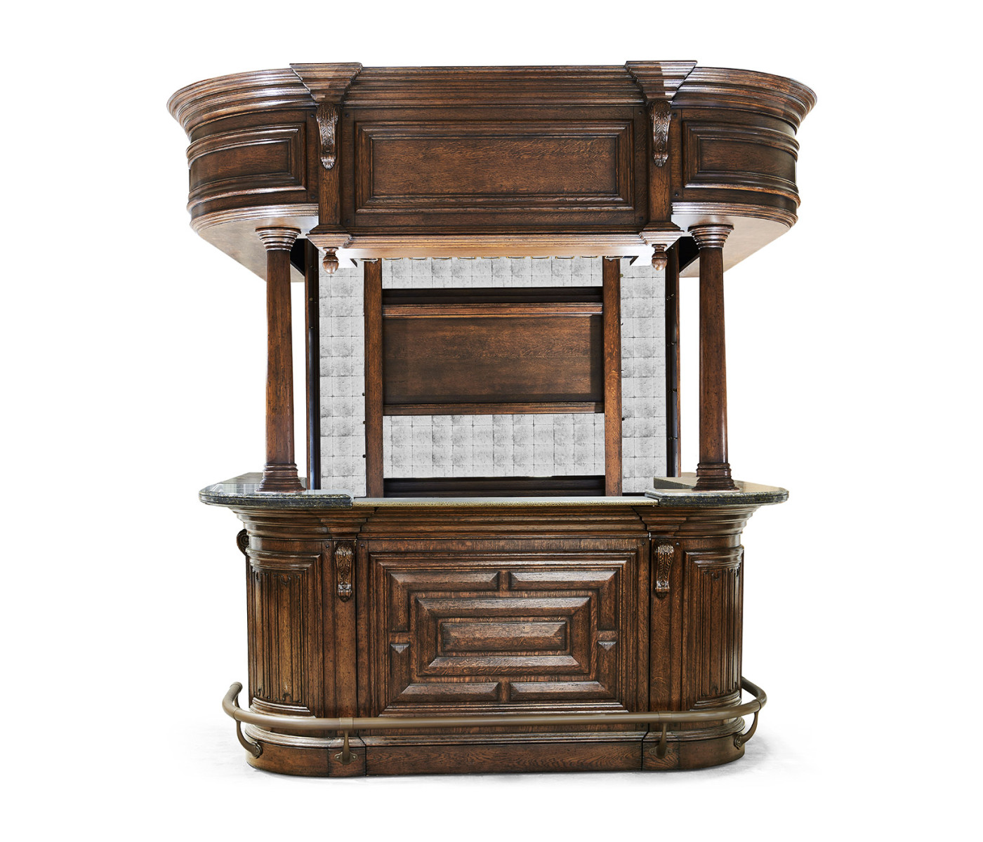 Complete Linenfold Dark Oak Home Bar