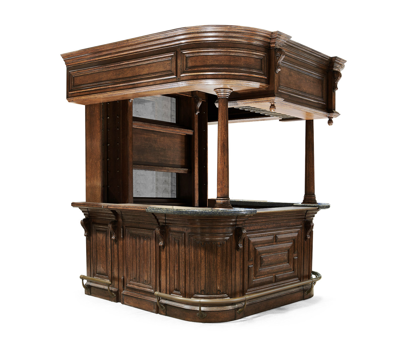 Complete Linenfold Dark Oak Home Bar