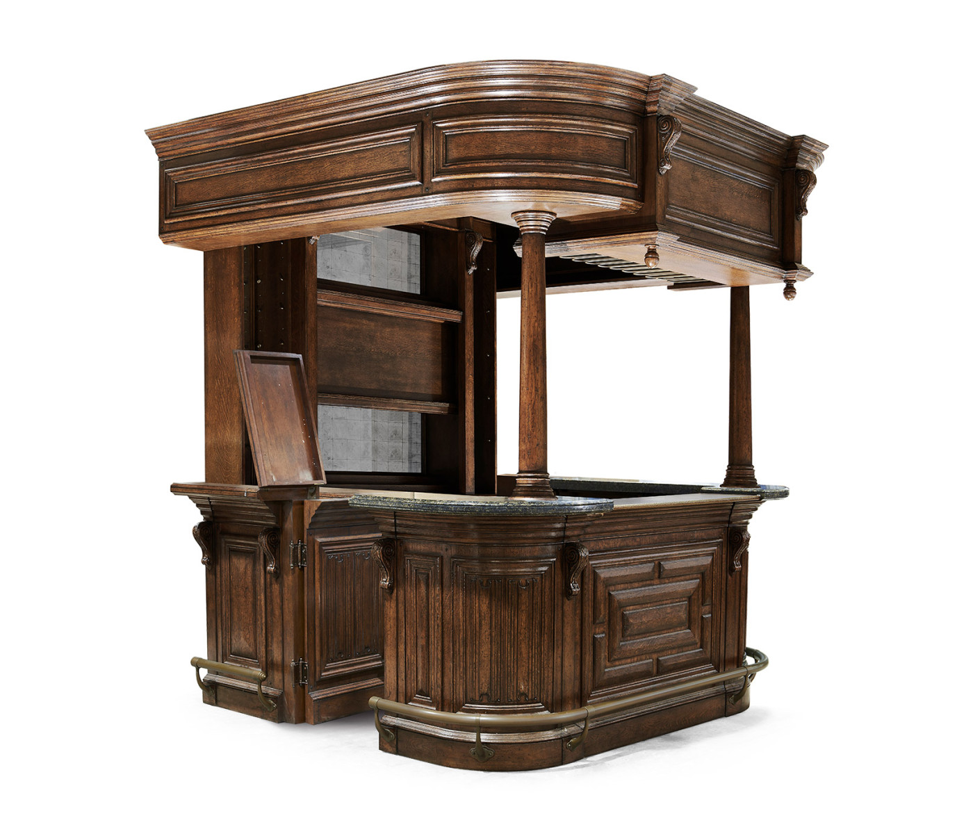 Complete Linenfold Dark Oak Home Bar