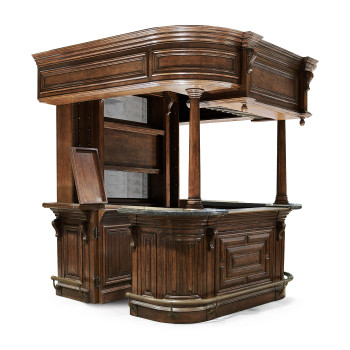 Complete Linenfold Dark Oak Home Bar