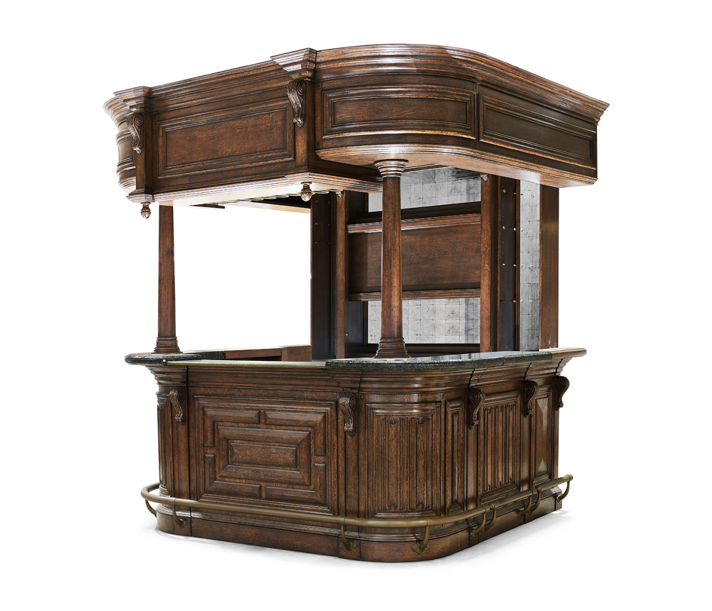 Complete Linenfold Dark Oak Home Bar