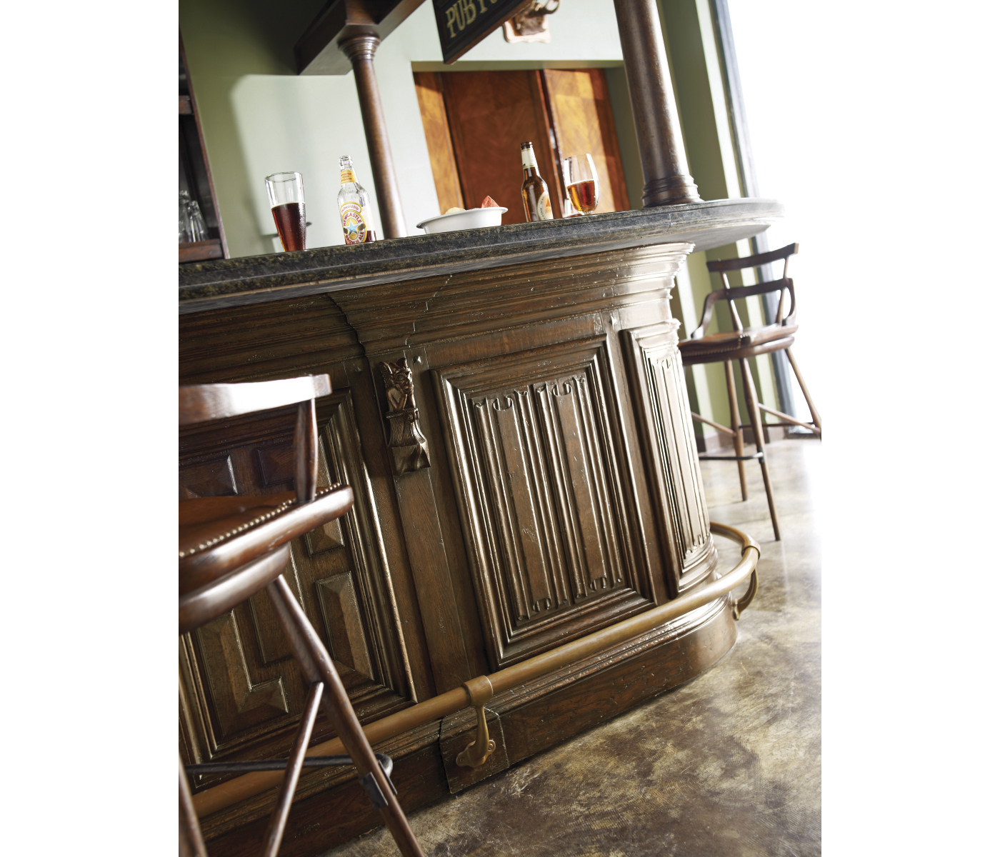 Complete Linenfold Dark Oak Home Bar