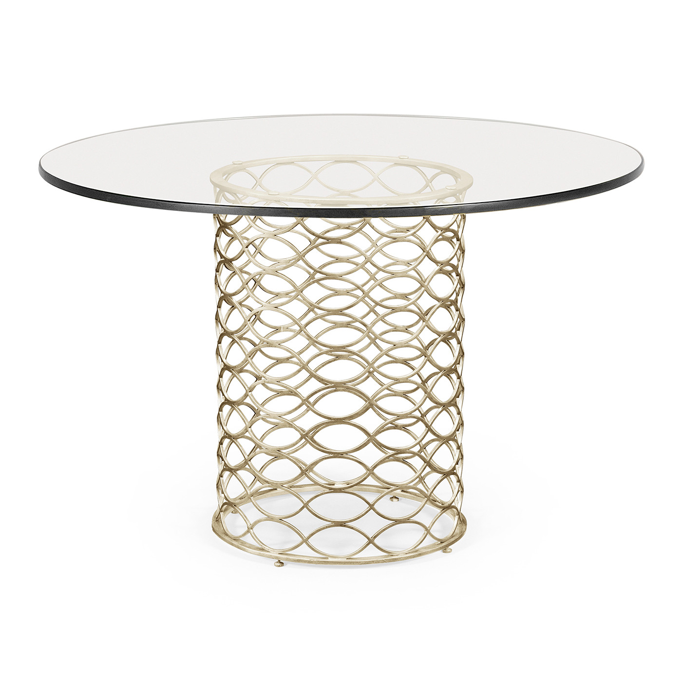 Interlaced Silver & Glass Dining Table 48
