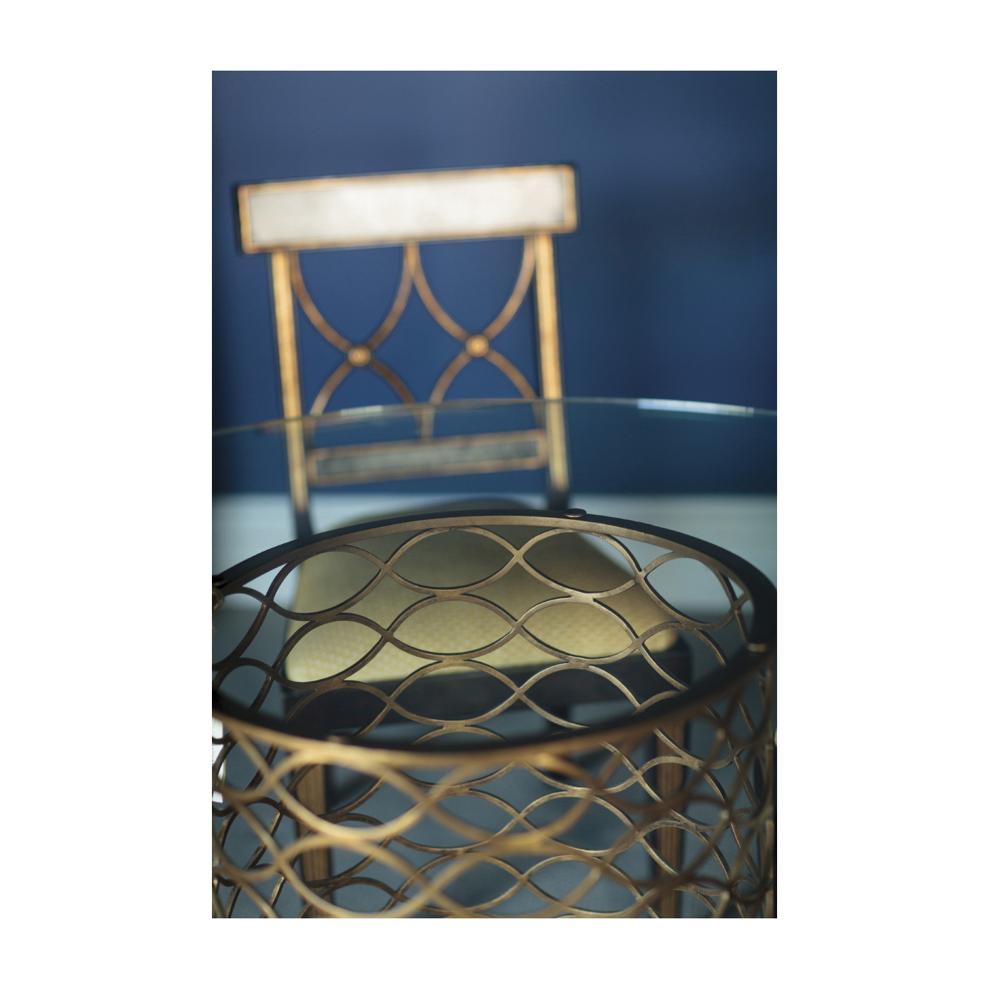 Interlaced Silver & Glass Dining Table 48