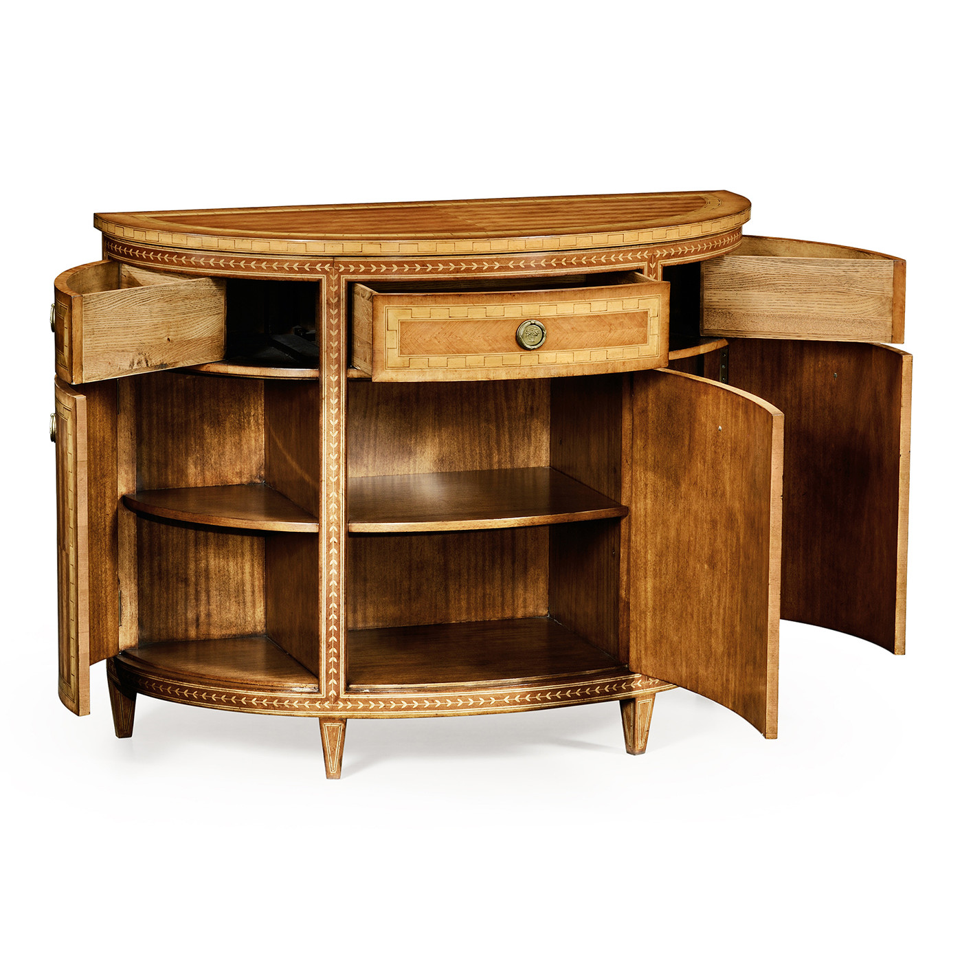 Satinwood demilune cabinet