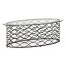 Interlaced bronze & glass oval coffee table