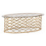 Interlaced gilded & glass oval coffee table