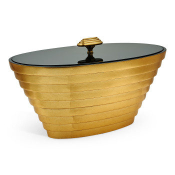 Stepped Gilded Oval Box