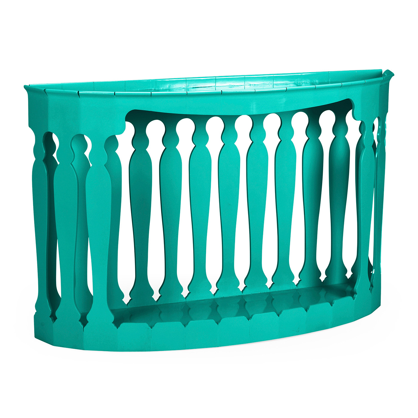 Moorish demilune console (Aruba blue)