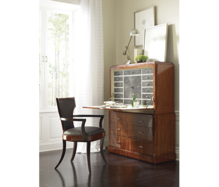 Full Back Art Deco Macassar Ebony Dining Arm Chair