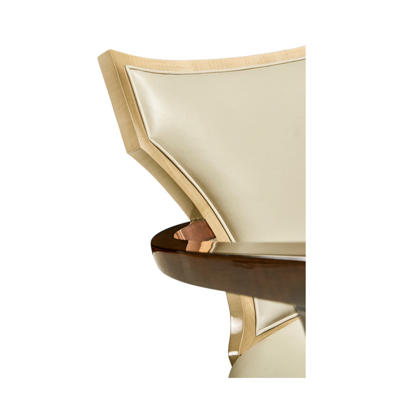 Full Back Art Deco Champagne Dining Arm Chair