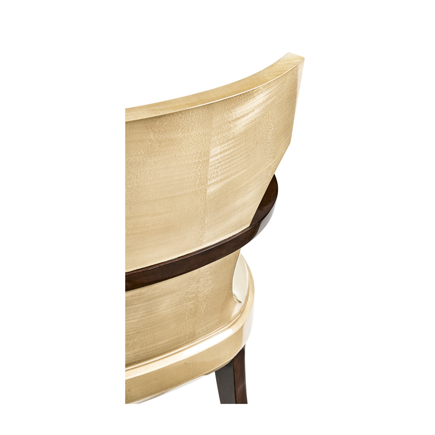 Full Back Art Deco Champagne Dining Arm Chair