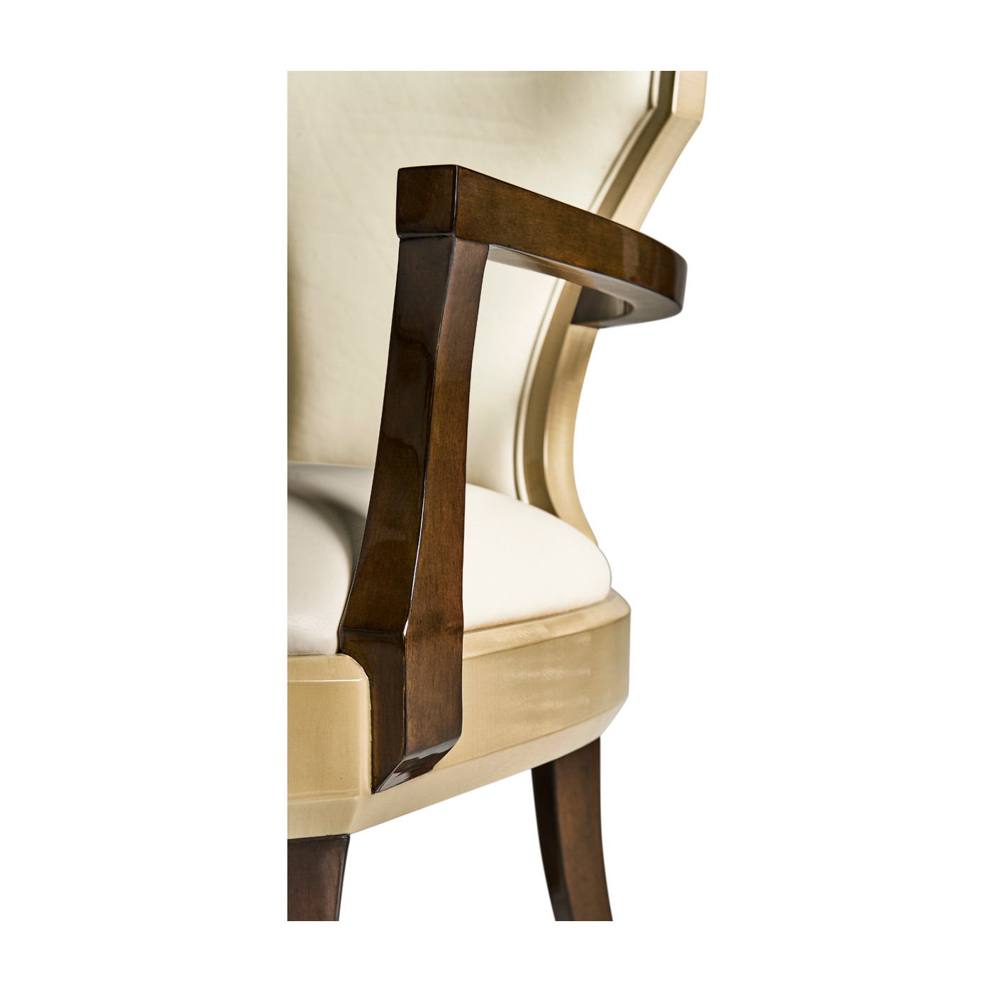 Full Back Art Deco Champagne Dining Arm Chair